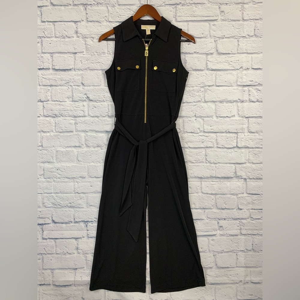 MICHAEL Michael Kors Black Jumpsuit with Gold Accents